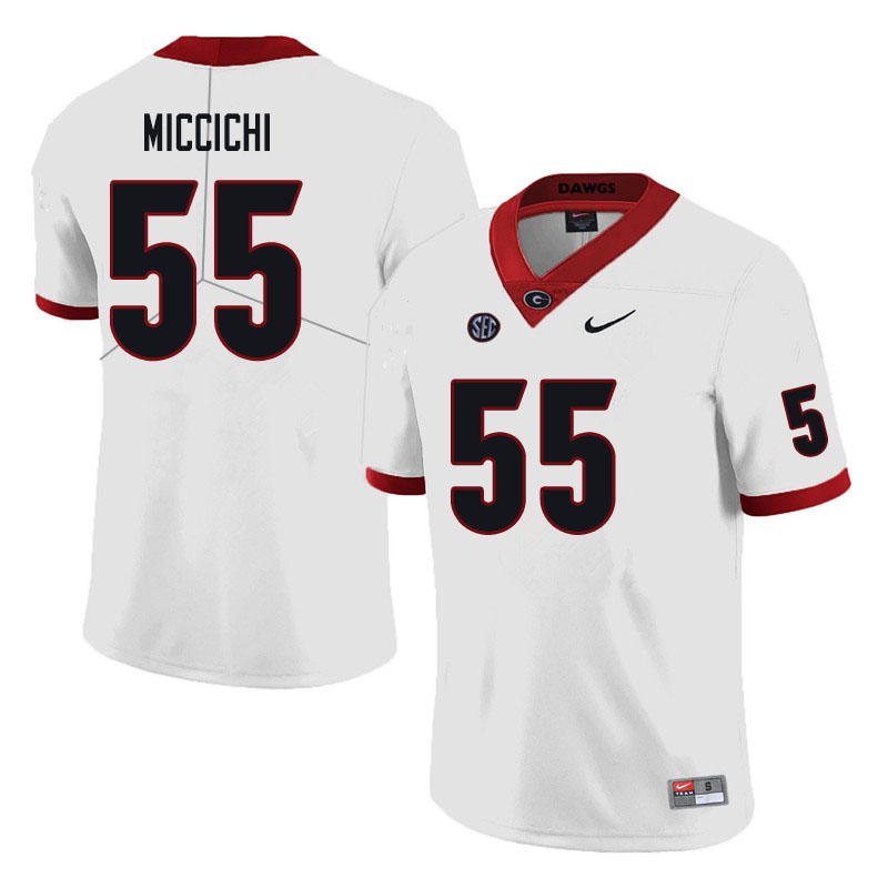 Men #55 Miles Miccichi Georgia Bulldogs College Football Jerseys Sale-Black - Click Image to Close